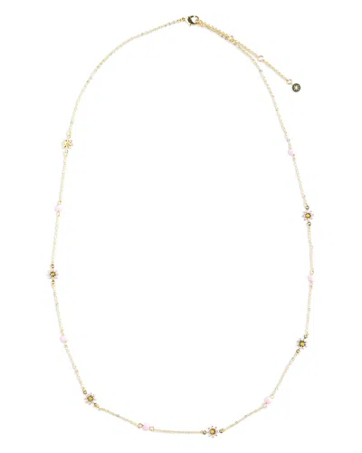 Aqua Mixed Stone Flower Strand Necklace, 28-31 - Exclusive In Gold