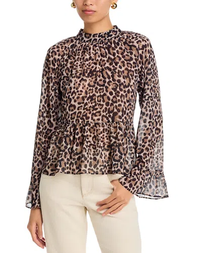 Aqua Mock Neck Bell Sleeve Top - Exclusive In Multi
