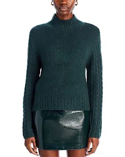 Aqua Mock Neck Cable Sweater - 100% Exclusive In Pine