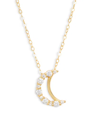 Aqua Moon Pendant Necklace, 15-17 - Exclusive In Gold