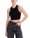 Aqua Moshi Rosie Cropped Racerback Tank - Exclusive In Black