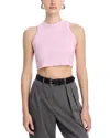 Aqua Moshi Rosie Cropped Racerback Tank - Exclusive In Pink Sugar