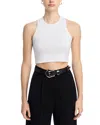 Aqua Moshi Rosie Cropped Racerback Tank - Exclusive In White
