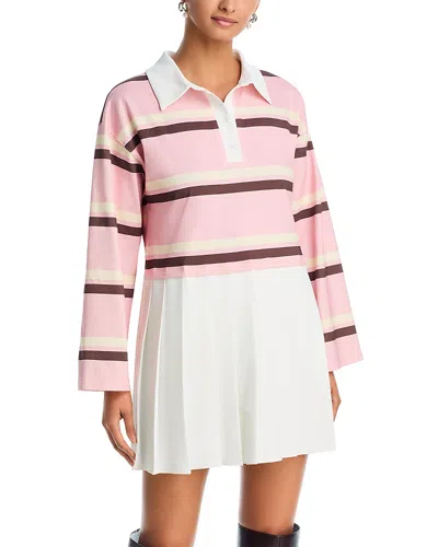 Aqua Multi Stripe Layered Mini Dress - Exclusive In Pink