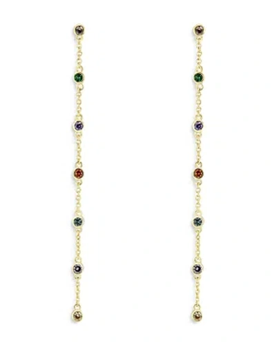 Aqua Multicolor Bezel Drop Earrings - 100% Exclusive In Multi/gold