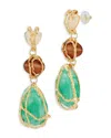 Aqua Multicolor Crystal Statement Earrings - Exclusive In Gold