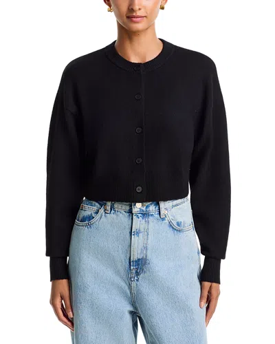Aqua Neave Cropped Dropped Shoulder Cardigan - Exclusive In Black