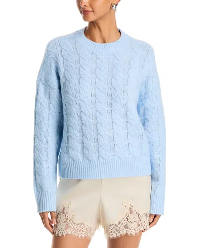 Aqua Nola Cable Knit Crewneck Sweater - Exclusive In Blue