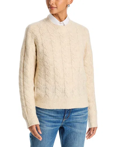 Aqua Nola Cable Knit Crewneck Sweater - Exclusive In Yellow