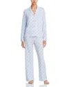 Aqua Notched Collar Jersey Pajama Set - Exclusive In Blue
