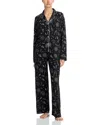 Aqua Notched Collar Jersey Pajama Set - Exclusive In Black