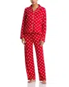 Aqua Notched Collar Jersey Pajama Set - Exclusive In Red