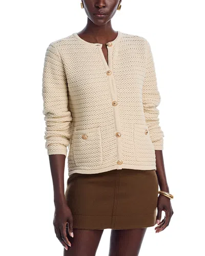 Aqua Novelty Knit Cardigan - Exclusive In White Beach
