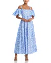 AQUA OFF-THE-SHOULDER COTTON MAXI DRESS - EXCLUSIVE