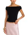 Aqua Off-the-shoulder Jersey Top - Exclusive In Black