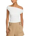 Aqua Off-the-shoulder Jersey Top - Exclusive In White