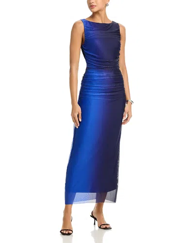 Aqua Ombre Mesh Bodycon Maxi Dress - Exclusive In Blue