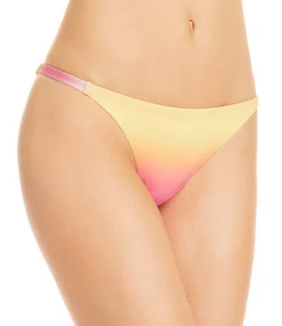 Aqua Ombre String Bikini Bottoms In Peach Fuzz In Multi