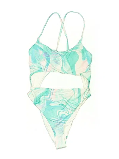 Pre-owned Aqua One Piece Swimsuit In Green