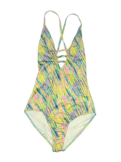 Pre-owned Aqua One Piece Swimsuit In Yellow