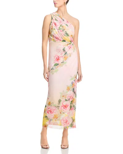 Aqua One Shoulder Maxi Dress - Exclusive In Pink