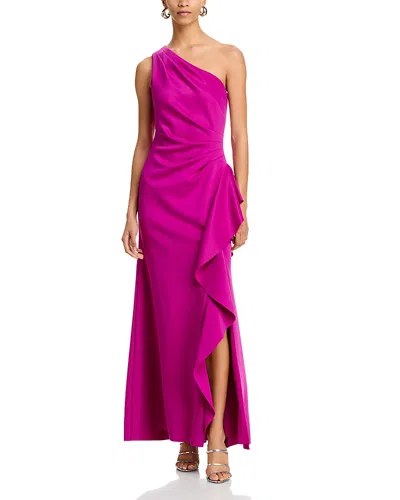 Aqua One Shoulder Ruffled Dress - Exclusive In Orchid