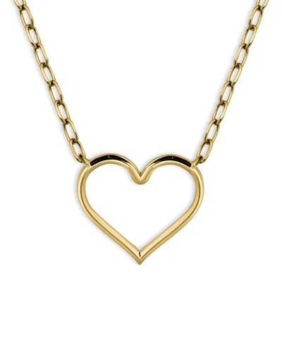 Aqua Open Heart Paperclip Chain Pendant Necklace In 18k Gold Plated Sterling Silver, 16-18 - Exclusive