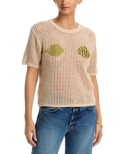 Aqua Open Knit Top - Exclusive In Brown
