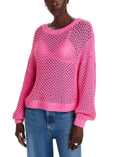 Aqua Open Stitch Sweater - Exclusive In Hot Pink