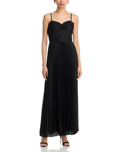 Aqua Orzna Pleated Gown - Exclusive In Orange