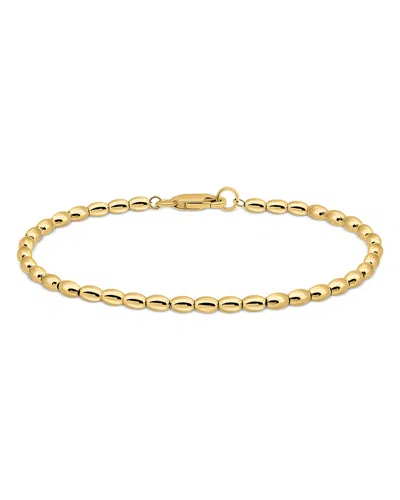 Aqua Oval Beaded Flex Bracelet - Exclusive In Gold