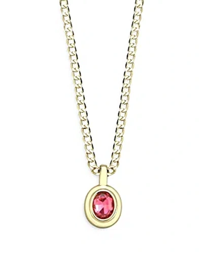 Aqua Oval Bezel Pendant Necklace, 16 - 100% Exclusive In Pink/gold