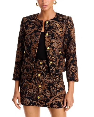 Aqua Paisley Brocade Jacket - Exclusive In Multi