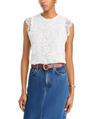Aqua Paisley Lace Top - Exclusive In White
