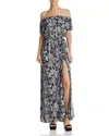 Aqua Paisley Print Off The Shoulder Maxi Dress In Multicolor In Multi