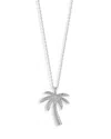 Aqua Palm Tree Pendant Necklace, 15-17 - Exclusive In Silver