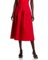 Aqua Panel Midi Skirt - Exclusive In Red