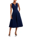 Aqua Womens Below Knee A-line Midi Dress In Navy