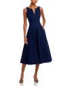 Aqua Womens Below Knee A-line Midi Dress In Navy