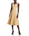 Aqua Paneled Midi Dress - Exclusive In Tan