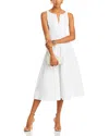 Aqua Paneled Midi Dress - Exclusive In White