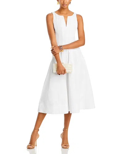 Aqua Paneled Midi Dress - Exclusive In White