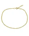 Aqua Paper Clip Chain Ankle Bracelet - Exclusive In Gold