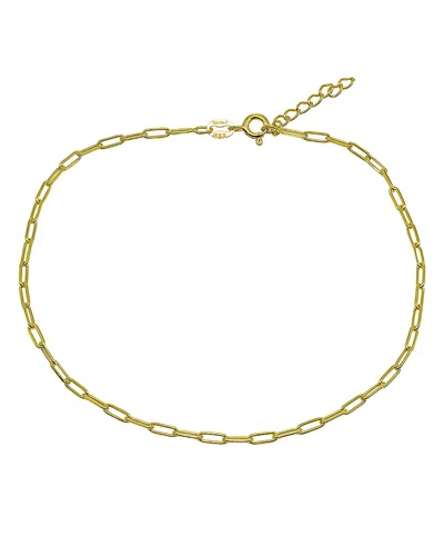 Aqua Paper Clip Chain Ankle Bracelet - Exclusive In Gold