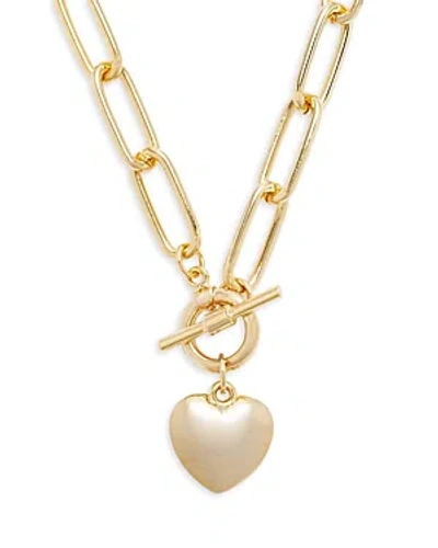 Aqua Paperclip Chain Heart Pendant Necklace In 14k Gold Plated, 16 - 100% Exclusive