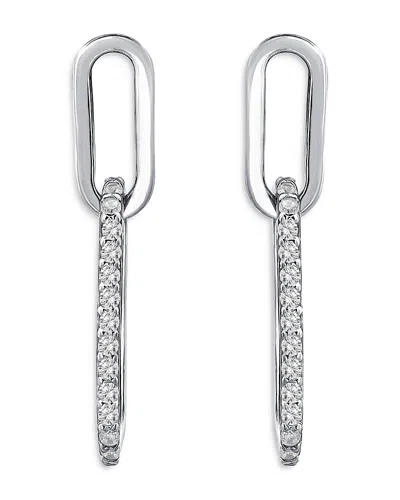 Aqua Paperclip Drop Earrings - Exclusive In Silver