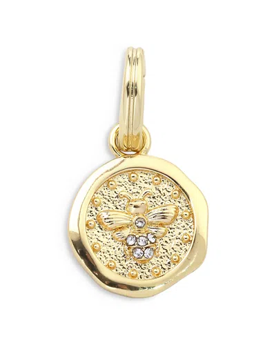 Aqua Pave Bee Disc Charm - Exclusive In Gold