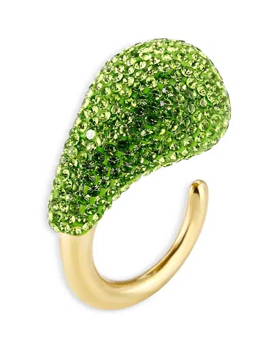 Aqua Pave Clay Statement Ring - Exclusive In Green/gold