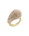 Aqua Pave Clay Statement Ring - Exclusive In Pink/gold