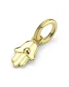 Aqua Pave Hamsa Hand Charm In Gold Tone - Exclusive In Gold